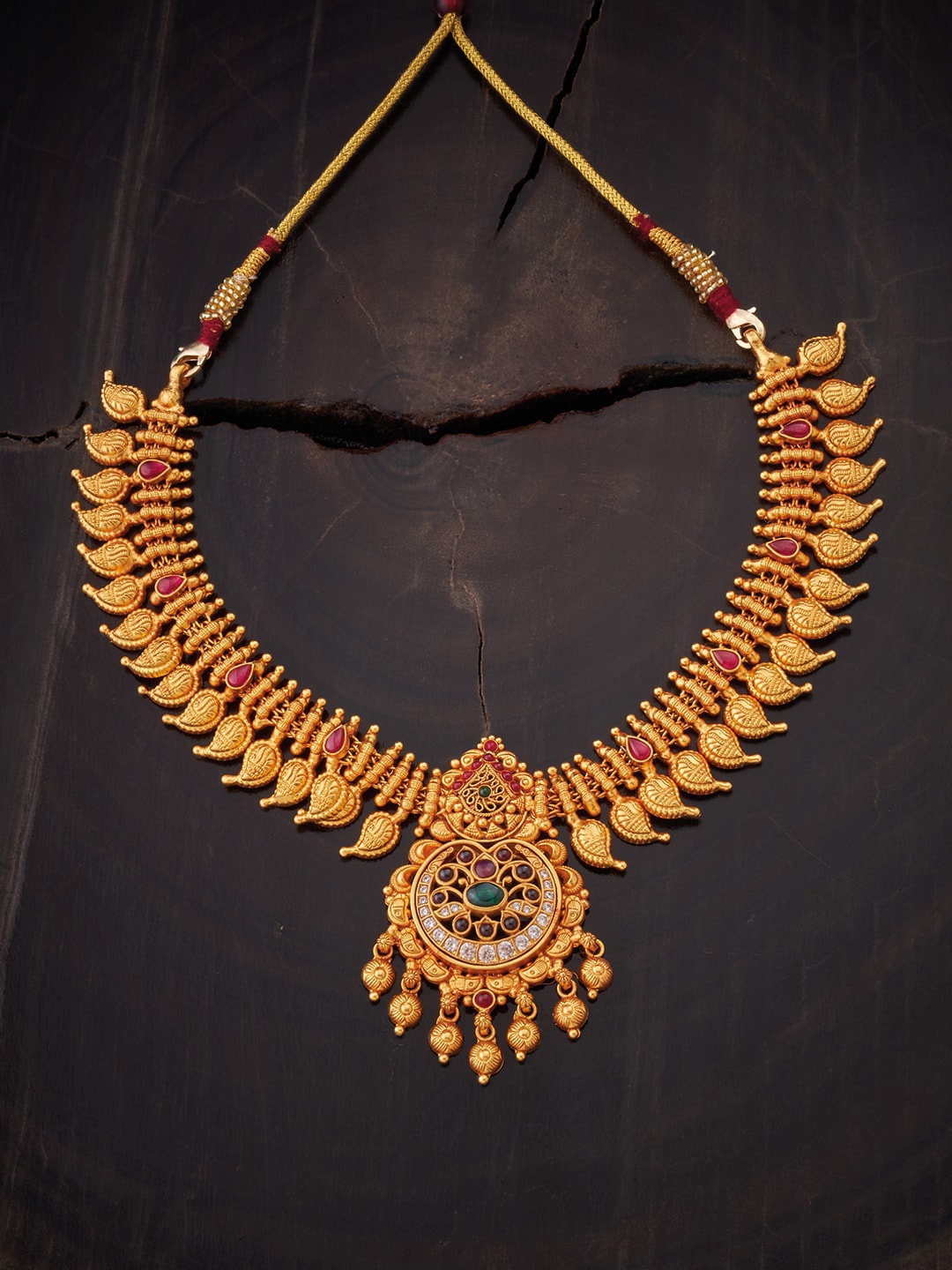 Kushal's Fashion Jewellery Women Gold-Plated 92.5 Pure Silver Stone Temple Jewellery Set, Red
Kushal's Fashion Jewellery Women Gold-Plated 92.5 Pure Silver Stone Temple Jewellery Set, Red