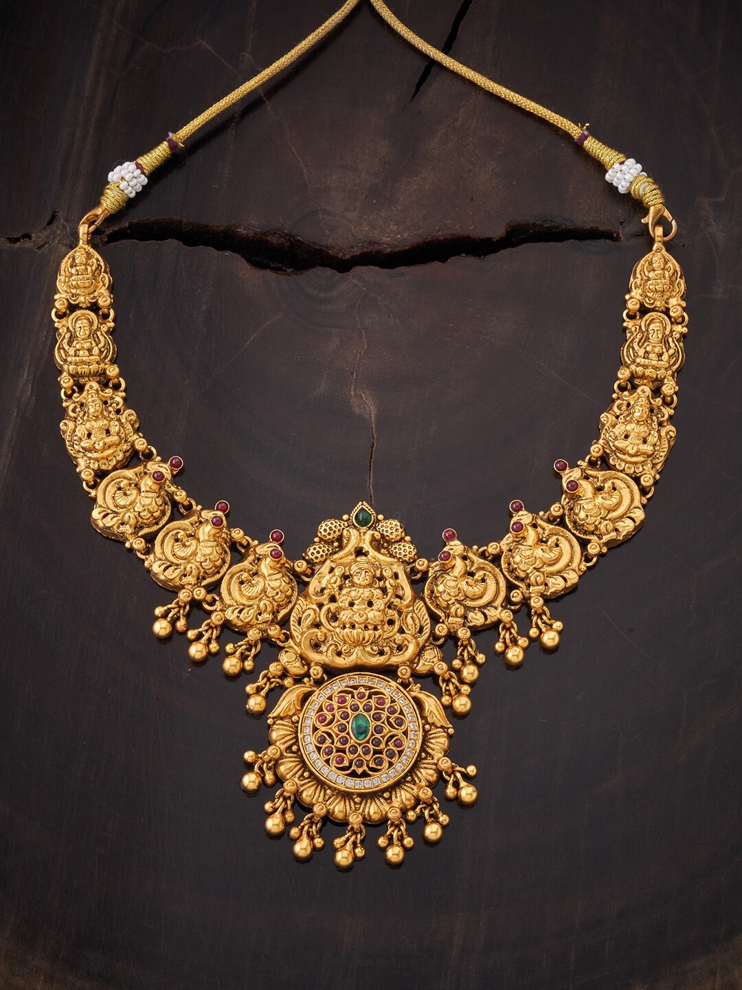 Kushal's Fashion Jewellery Women Rhodium-Plated Red Stone-Studded Temple Jewellery Set
Kushal's Fashion Jewellery Women Rhodium-Plated Red Stone-Studded Temple Jewellery Set