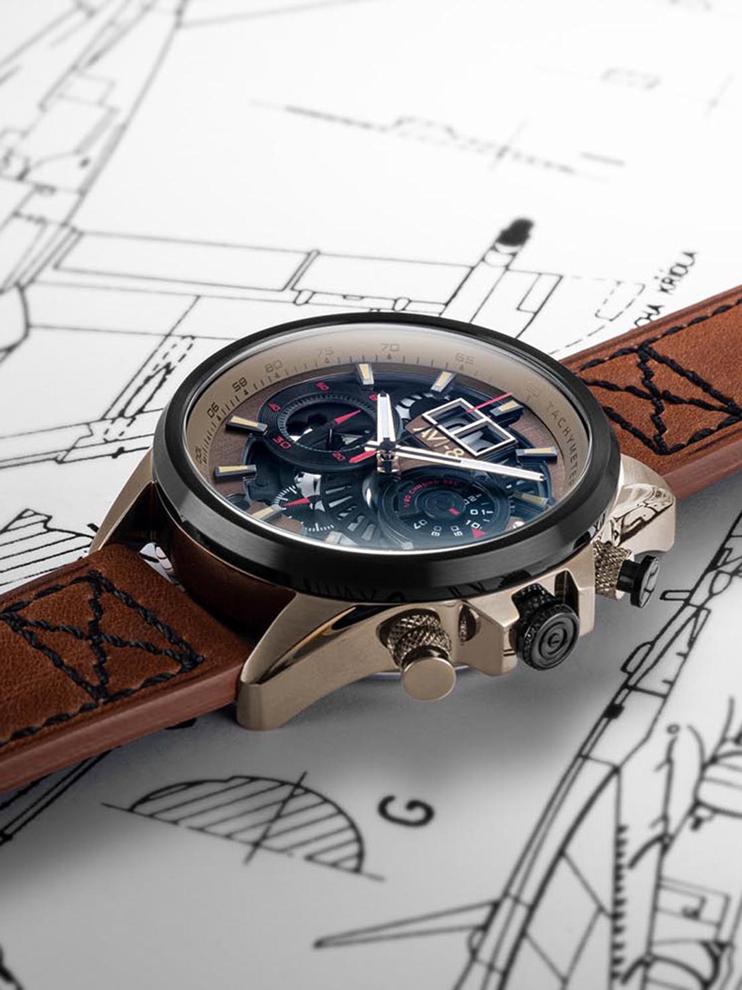 AVI-8 Men Brown Brass Patterned Dial & Brown Leather Straps Analogue Chronograph Watch
AVI-8 Men Brown Brass Patterned Dial & Brown Leather Straps Analogue Chronograph Watch