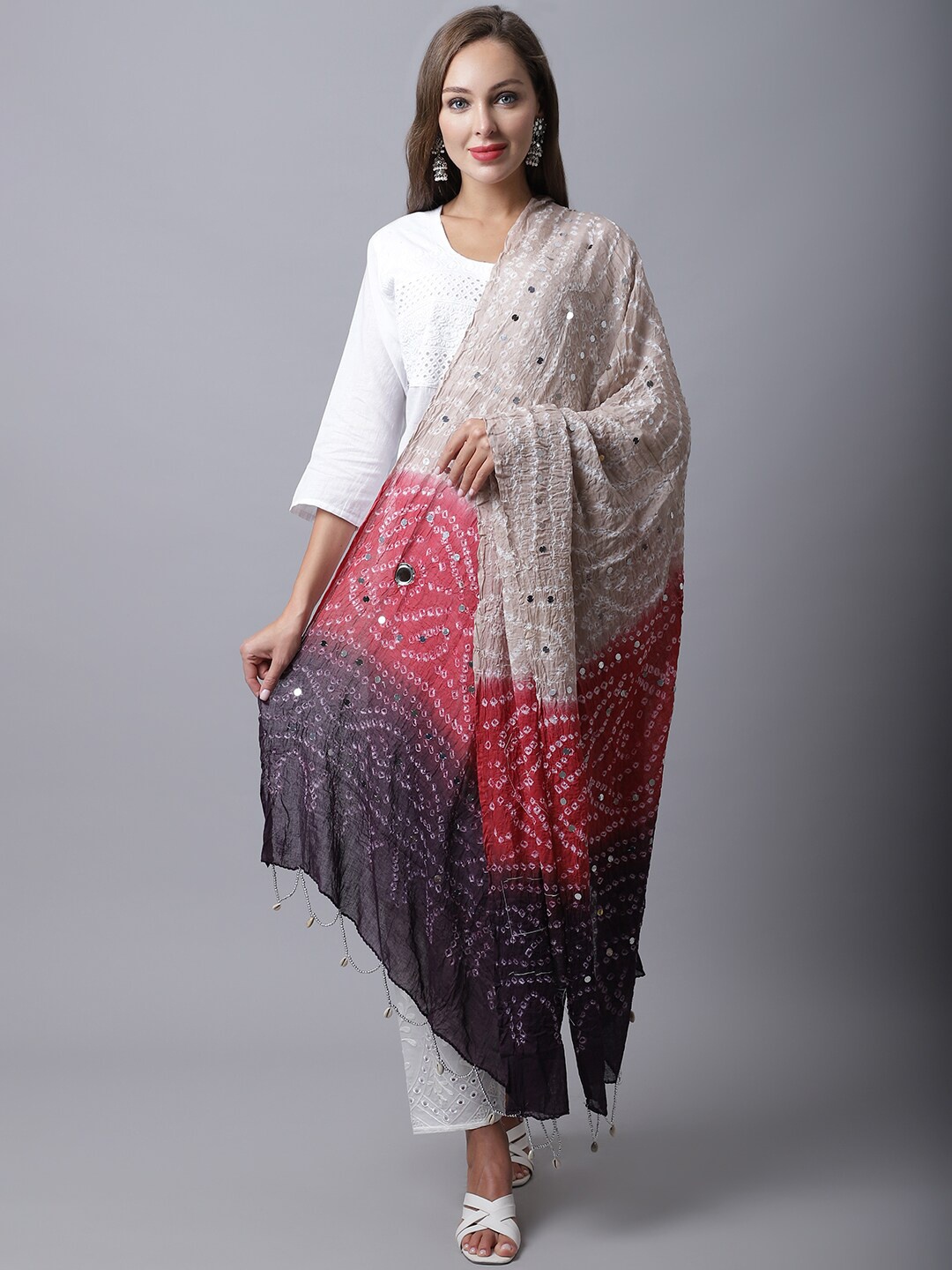 SOUNDARYA Women Beige & Navy Blue Printed Pure Cotton Bandhani Dupatta with Mirror Work
SOUNDARYA Women Beige & Navy Blue Printed Pure Cotton Bandhani Dupatta with Mirror Work