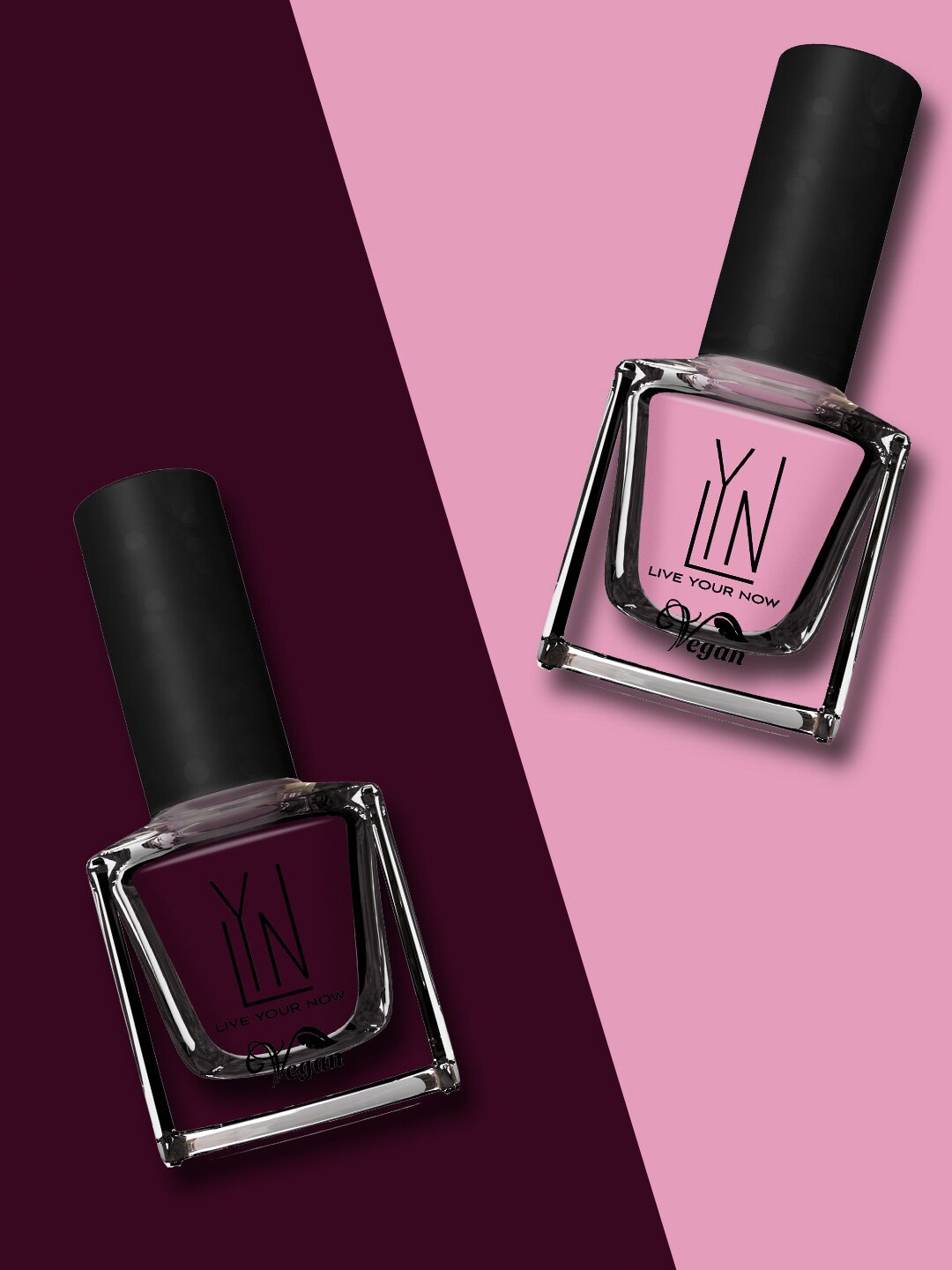 LYN LIVE YOUR NOW Set of 2 Vegan Cruelty-Free Long-Lasting Nail Polish - Lil Miss Piggy & Under Currant, Burgundy
LYN LIVE YOUR NOW Set of 2 Vegan Cruelty-Free Long-Lasting Nail Polish - Lil Miss Piggy & Under Currant, Burgundy