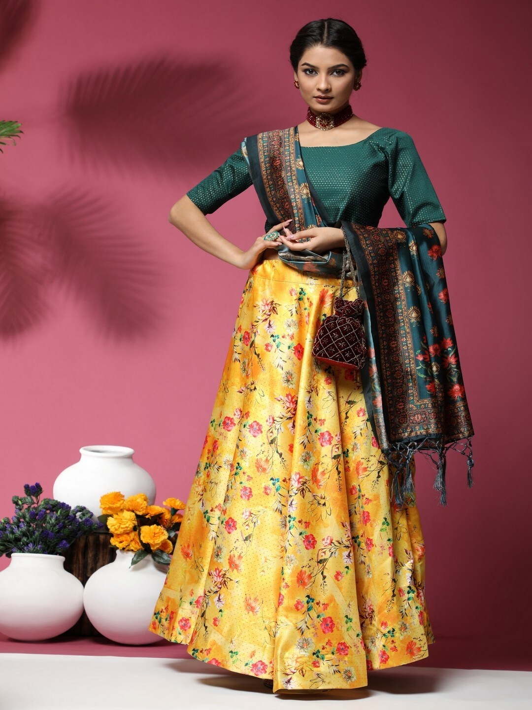Kaizen TEXO FAB Yellow & Green Printed Semi-Stitched Lehenga & Blouse With Dupatta
Kaizen TEXO FAB Yellow & Green Printed Semi-Stitched Lehenga & Blouse With Dupatta