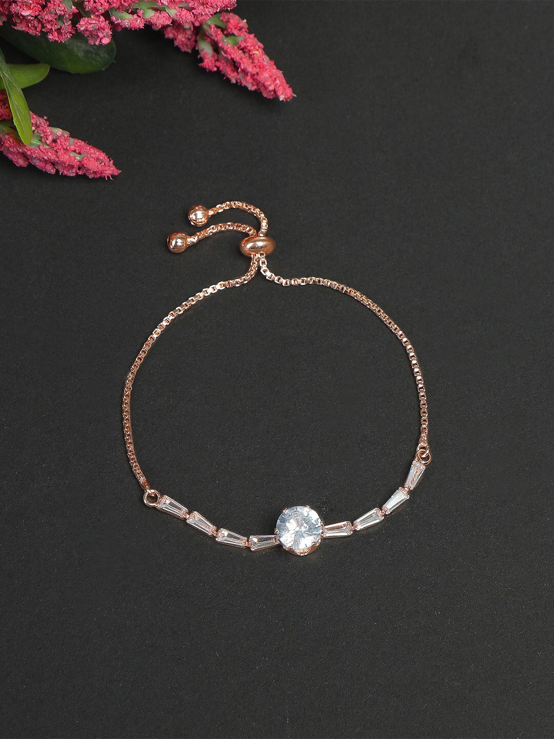 ZINU Women Rose Gold & White Brass Cubic Zirconia Rose Gold-Plated Wraparound Bracelet
ZINU Women Rose Gold & White Brass Cubic Zirconia Rose Gold-Plated Wraparound Bracelet
