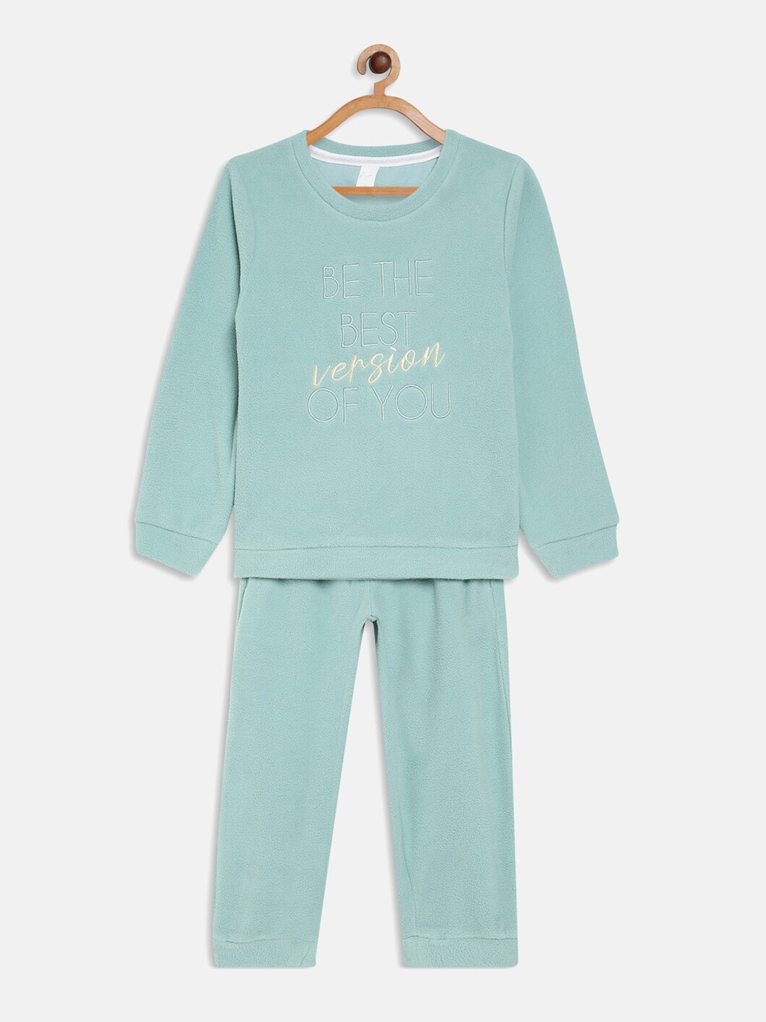 METTLE Girls Blue Printed Tracksuits