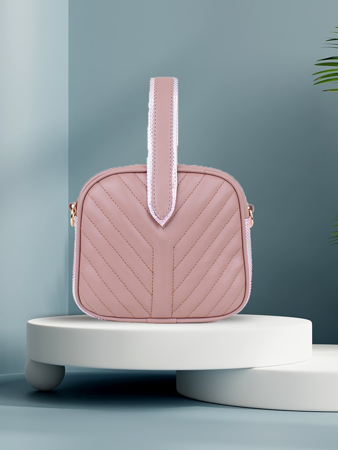 yelloe Women Pink Shopper Handheld Bag with Quilted