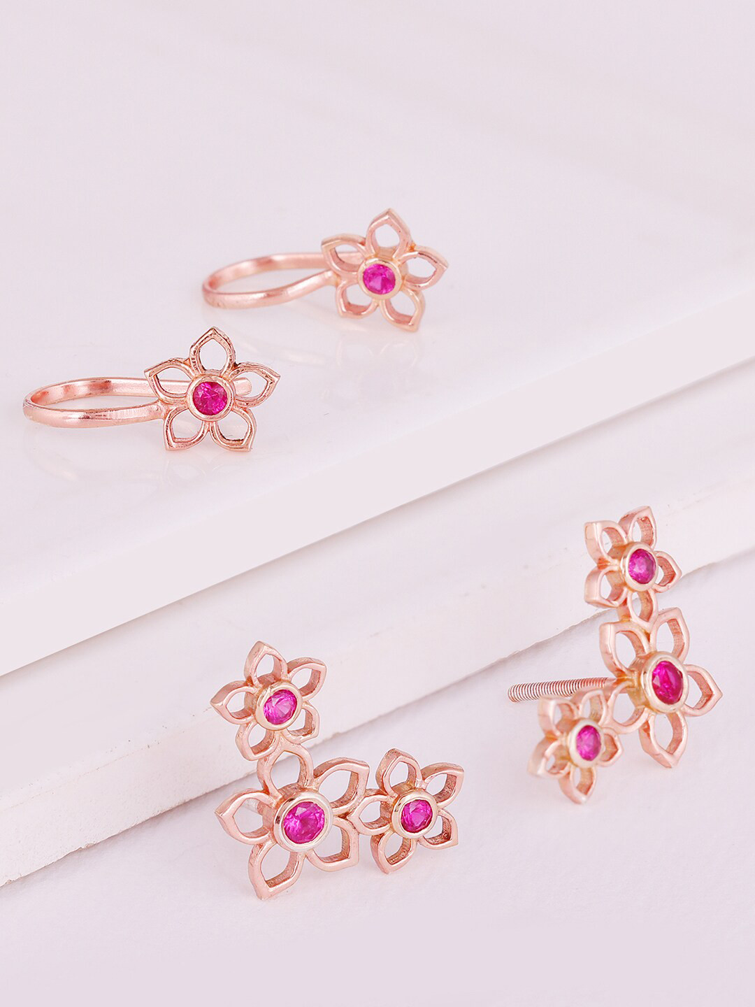GIVA Rose Gold & Pink Rose Gold Plated Contemporary Studs Earrings With Ear Cuffs
GIVA Rose Gold & Pink Rose Gold Plated Contemporary Studs Earrings With Ear Cuffs