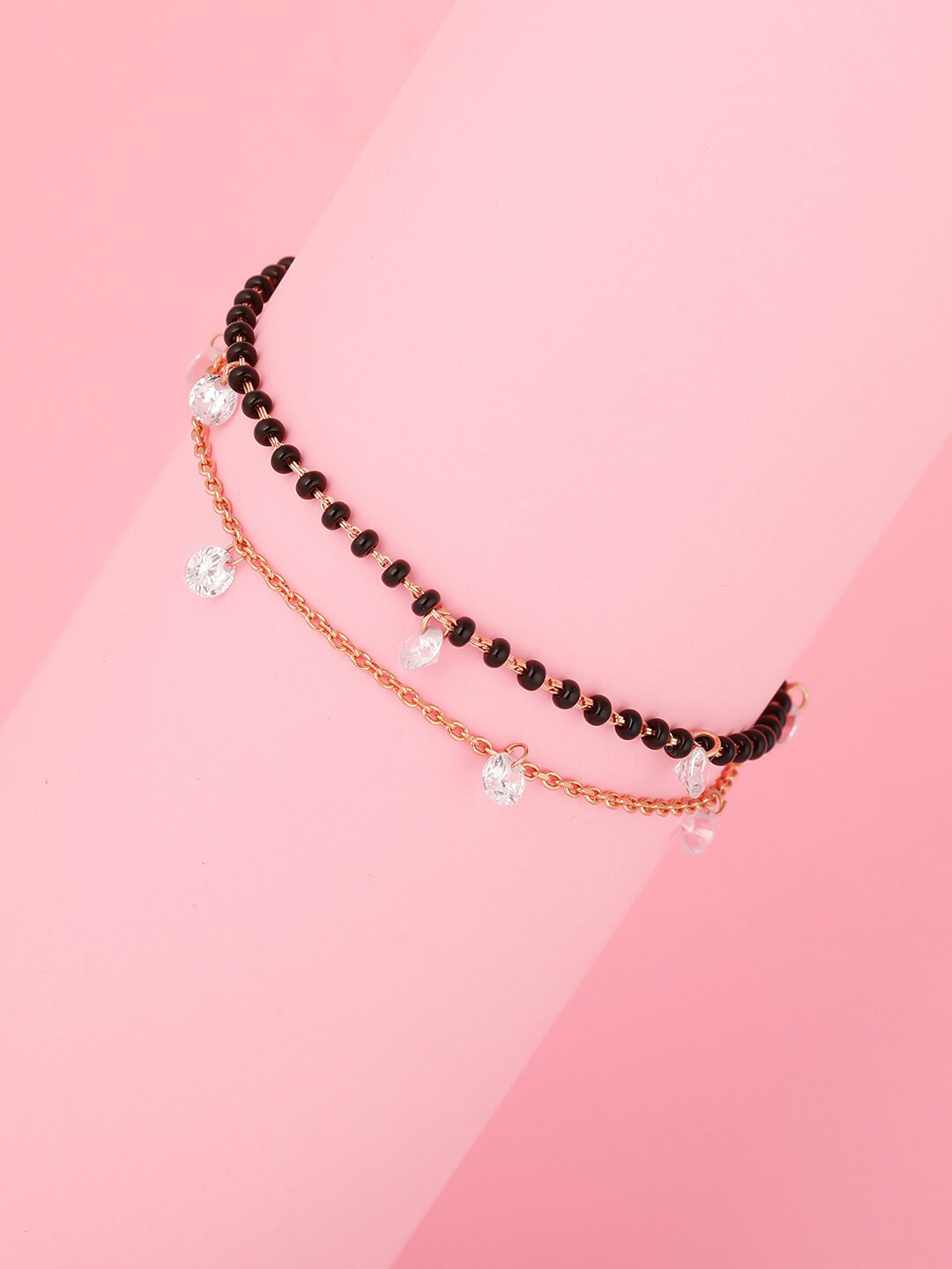 GIVA Women Rose Gold & Black Sterling Silver Cubic Zirconia Rose Gold-Plated Link Bracelet
GIVA Women Rose Gold & Black Sterling Silver Cubic Zirconia Rose Gold-Plated Link Bracelet