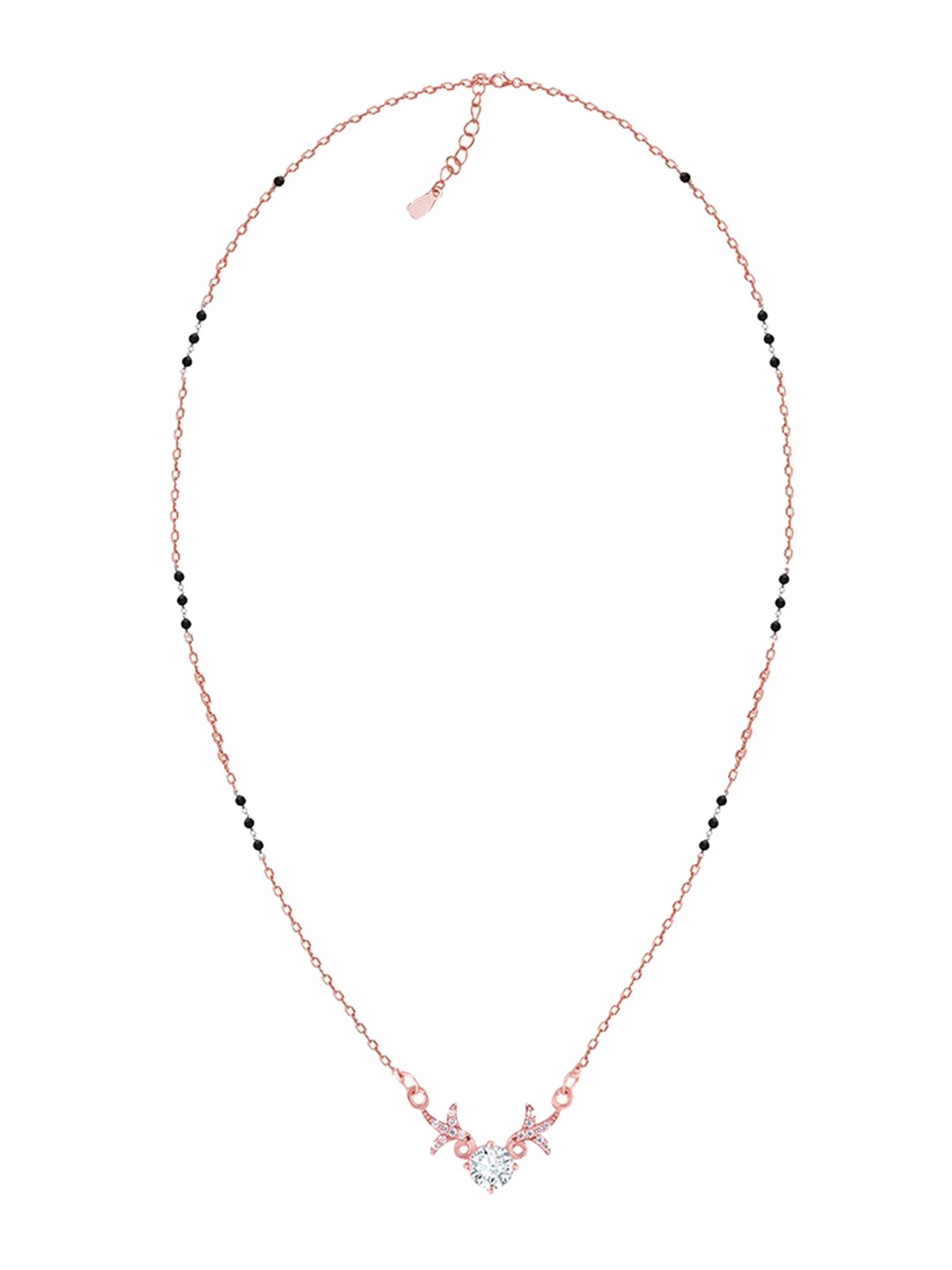 GIVA 925 Sterling Silver Rose Gold-Plated White & Black Stone-Studded & Beaded Mangalsutra
GIVA 925 Sterling Silver Rose Gold-Plated White & Black Stone-Studded & Beaded Mangalsutra