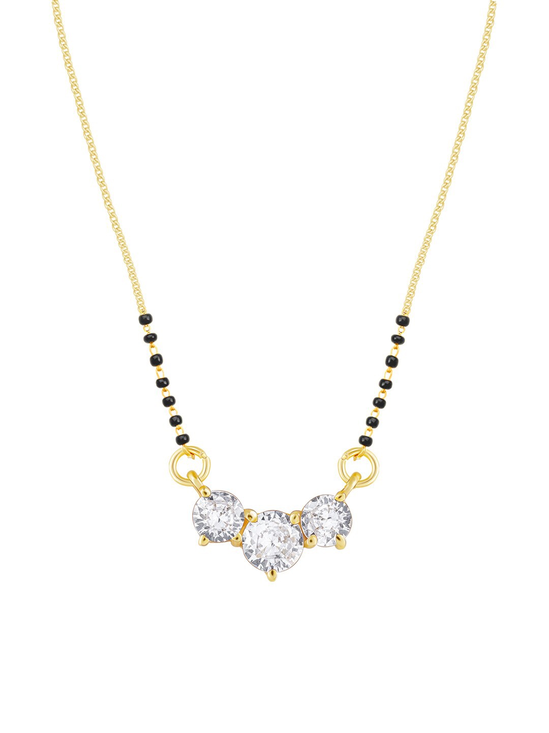 GIVA 925 Sterling Silver Gold-Plated White & Black Stone-Studded & Beaded Mangalsutra
GIVA 925 Sterling Silver Gold-Plated White & Black Stone-Studded & Beaded Mangalsutra