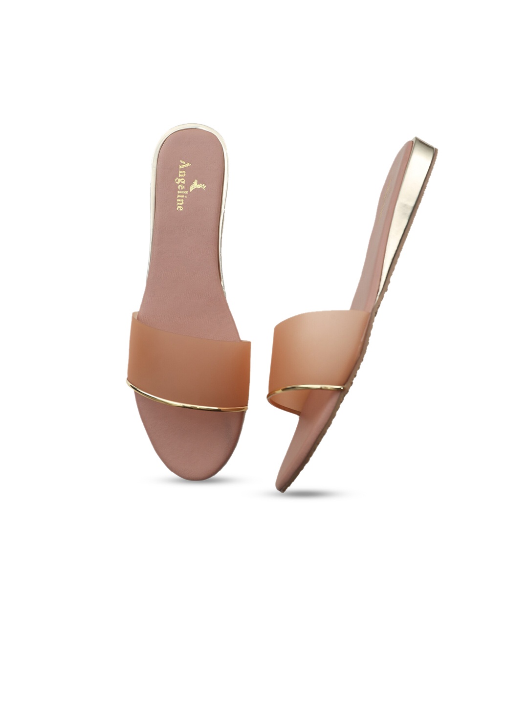 Angeline Women Peach-Coloured Open Toe Flats