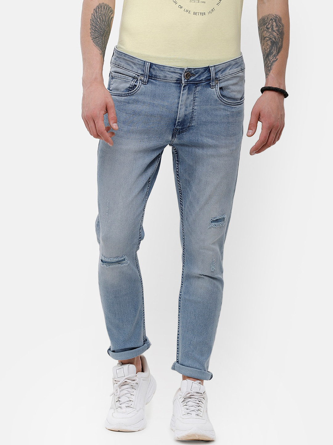 Voi Jeans Men Blue Skinny Fit Mildly Distressed Heavy Fade Jeans 
Voi Jeans Men Blue Skinny Fit Mildly Distressed Heavy Fade Jeans