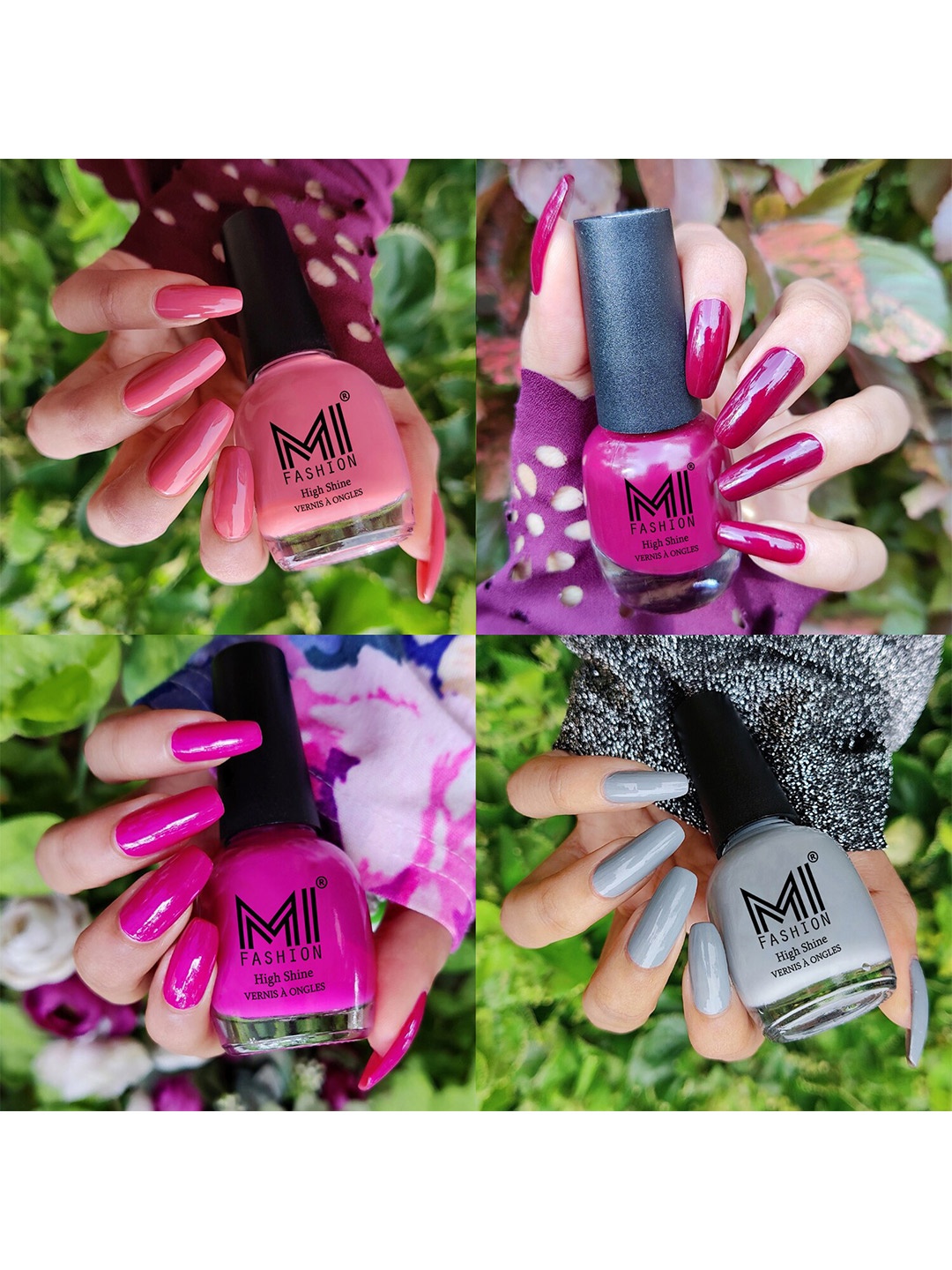 MI FASHION Set Of 4 High Shine Ultra High Glass HD 3D Long Lasting Nail Polish 60 ML, Grey
MI FASHION Set Of 4 High Shine Ultra High Glass HD 3D Long Lasting Nail Polish 60 ML, Grey