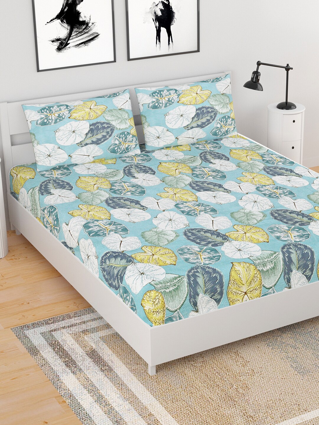 BELLA CASA Classic Collection Printed 210 TC Queen Bedsheet with 2 Pillow Covers, Turquoise blue
BELLA CASA Classic Collection Printed 210 TC Queen Bedsheet with 2 Pillow Covers, Turquoise blue