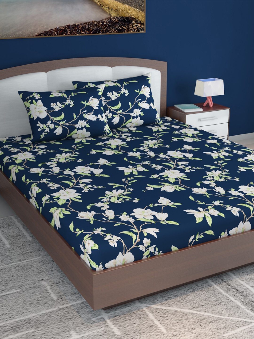 Divine Casa Fitted Blue & White Floral 120 TC Fitted Queen Bedsheet with 2 Pillow Covers
Divine Casa Fitted Blue & White Floral 120 TC Fitted Queen Bedsheet with 2 Pillow Covers