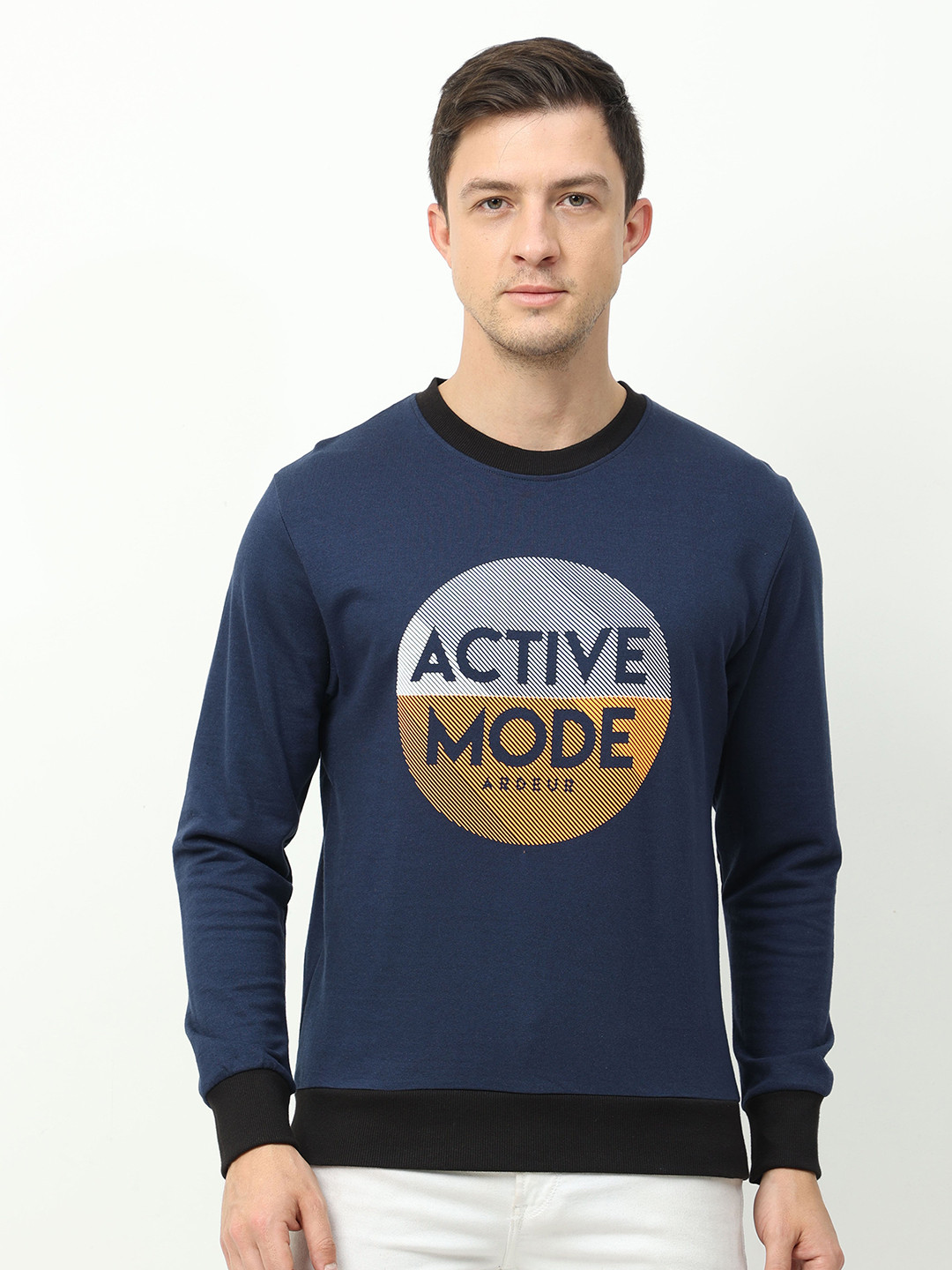 ARDEUR Men Navy Blue Printed Sweatshirt
ARDEUR Men Navy Blue Printed Sweatshirt