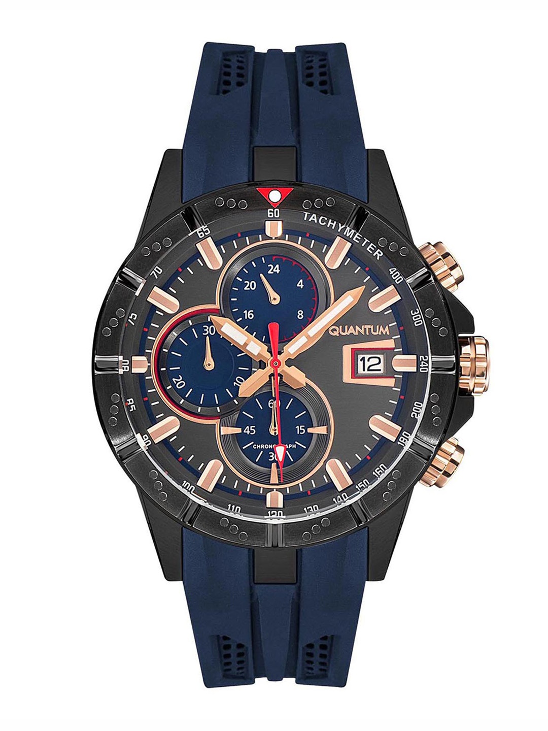 Quantum Men Grey Brass Dial & Blue Bracelet Style Straps Analogue Chronograph Watch
Quantum Men Grey Brass Dial & Blue Bracelet Style Straps Analogue Chronograph Watch