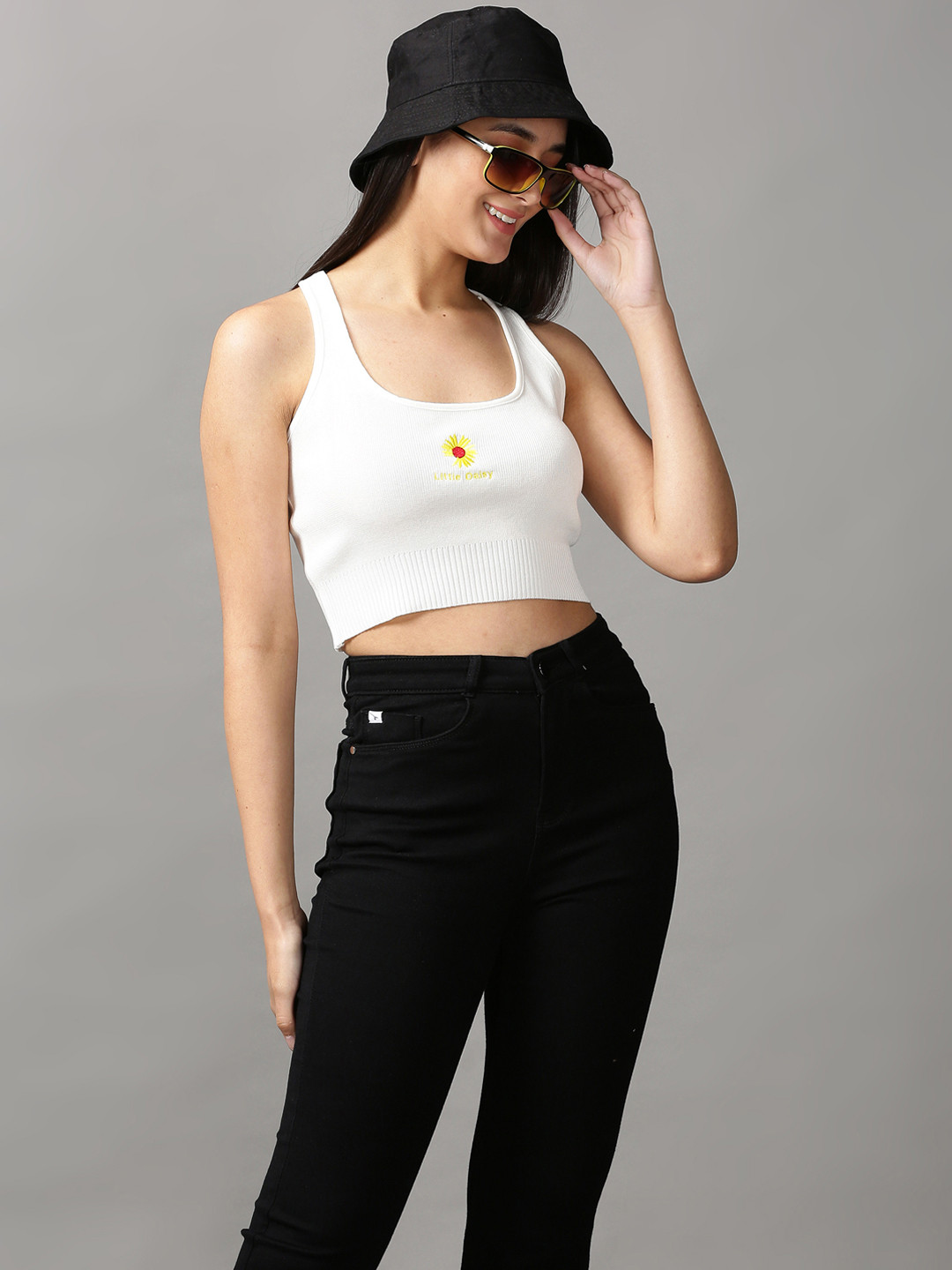 SHOWOFF Women White Scoop Neck Crop Tank Top
SHOWOFF Women White Scoop Neck Crop Tank Top