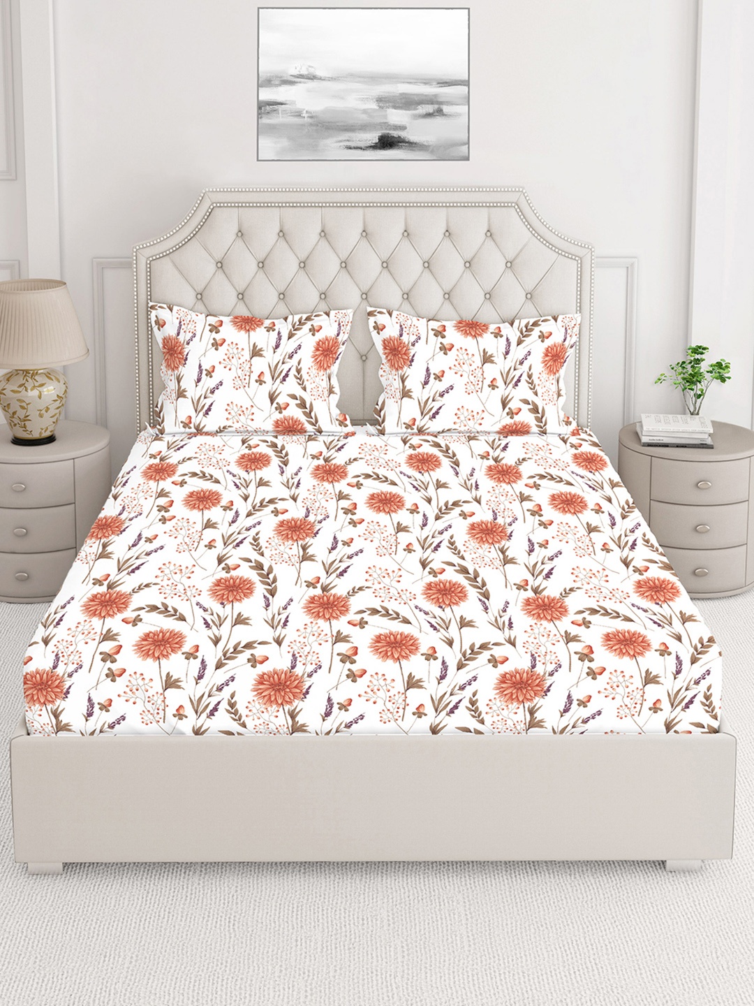 Layers White & Red Floral Printed Pure Cotton 140 TC King Bedsheet with 2 Pillow Covers
Layers White & Red Floral Printed Pure Cotton 140 TC King Bedsheet with 2 Pillow Covers
