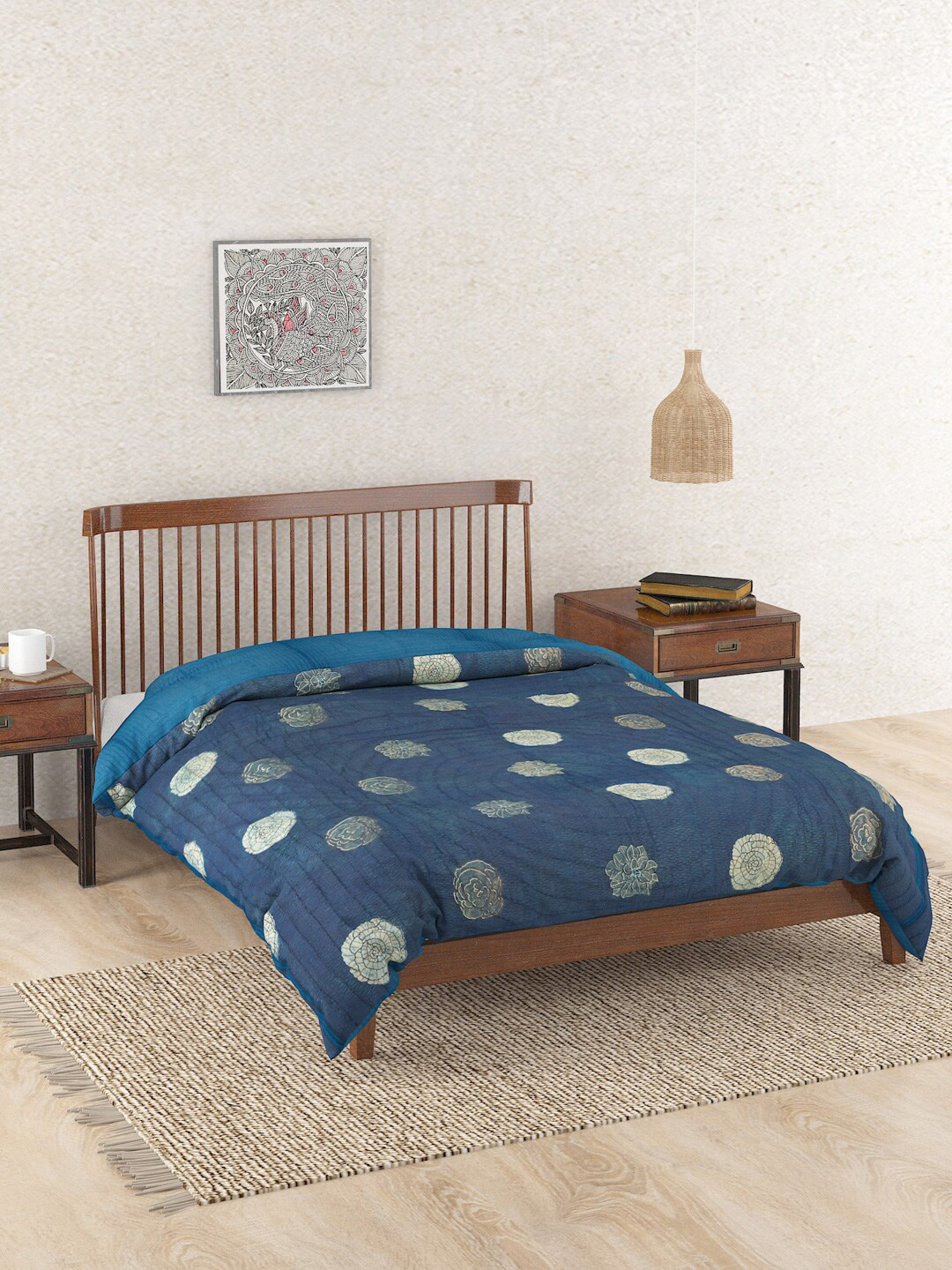 Fabindia Blue & White Floral Mild Winter Cotton Single Bed Quilt 
Fabindia Blue & White Floral Mild Winter Cotton Single Bed Quilt