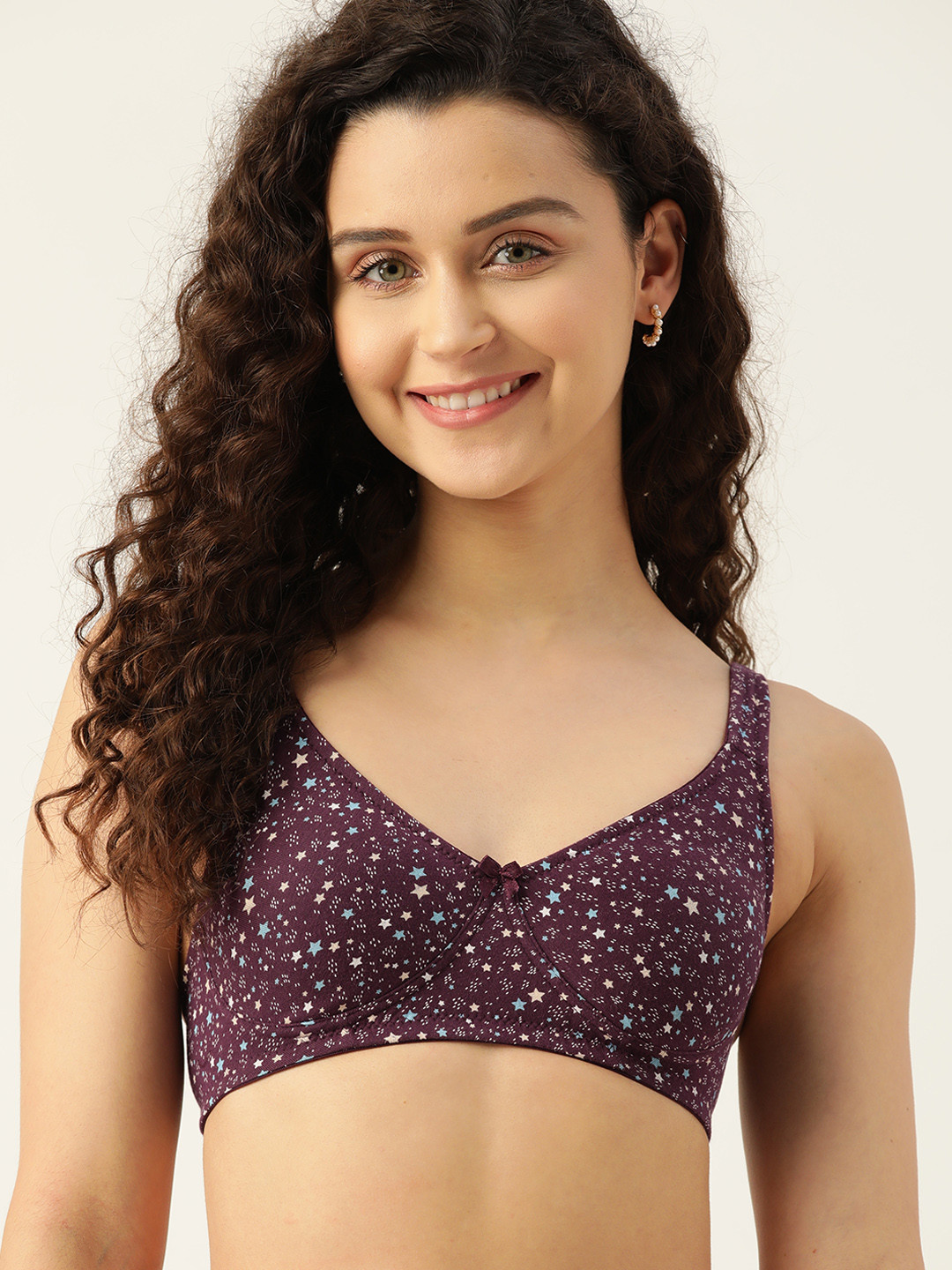 DressBerry Floral Printed Knitted T-shirt Bra, Purple 
DressBerry Floral Printed Knitted T-shirt Bra, Purple