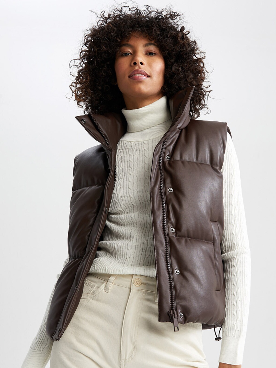 DeFacto Women Brown Puffer Jacket