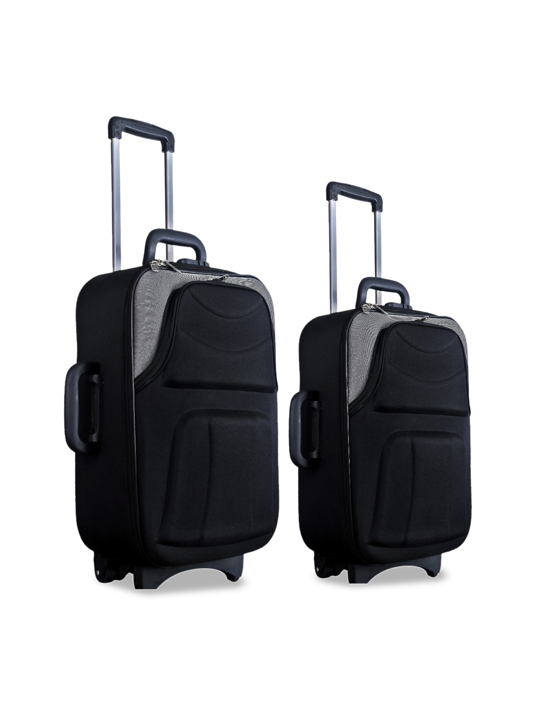 Trumpkin Set Of 2 Black Solid Soft-Case Trolley Bag