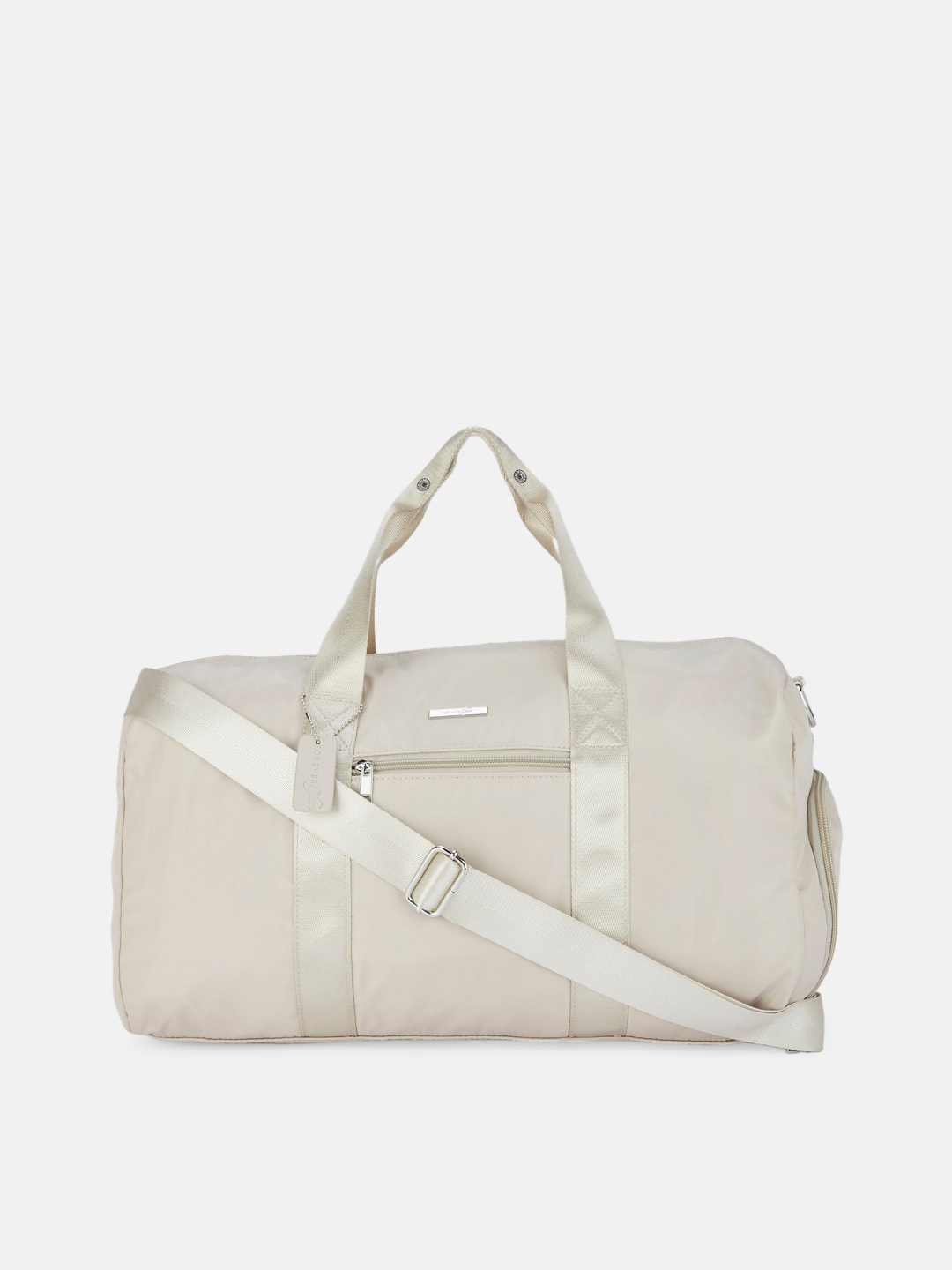 Forever Glam by Pantaloons Beige Textured Oversized Structured Handheld Bag