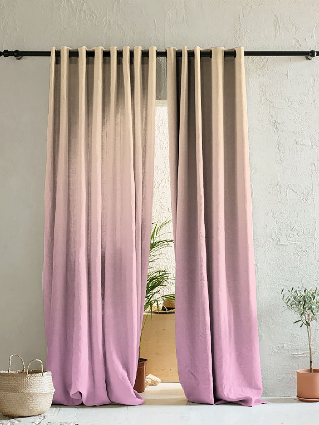 SPACES Elegent Pink & Beige Set of 2 Colourblocked Room Darkening Long Door Curtain
SPACES Elegent Pink & Beige Set of 2 Colourblocked Room Darkening Long Door Curtain