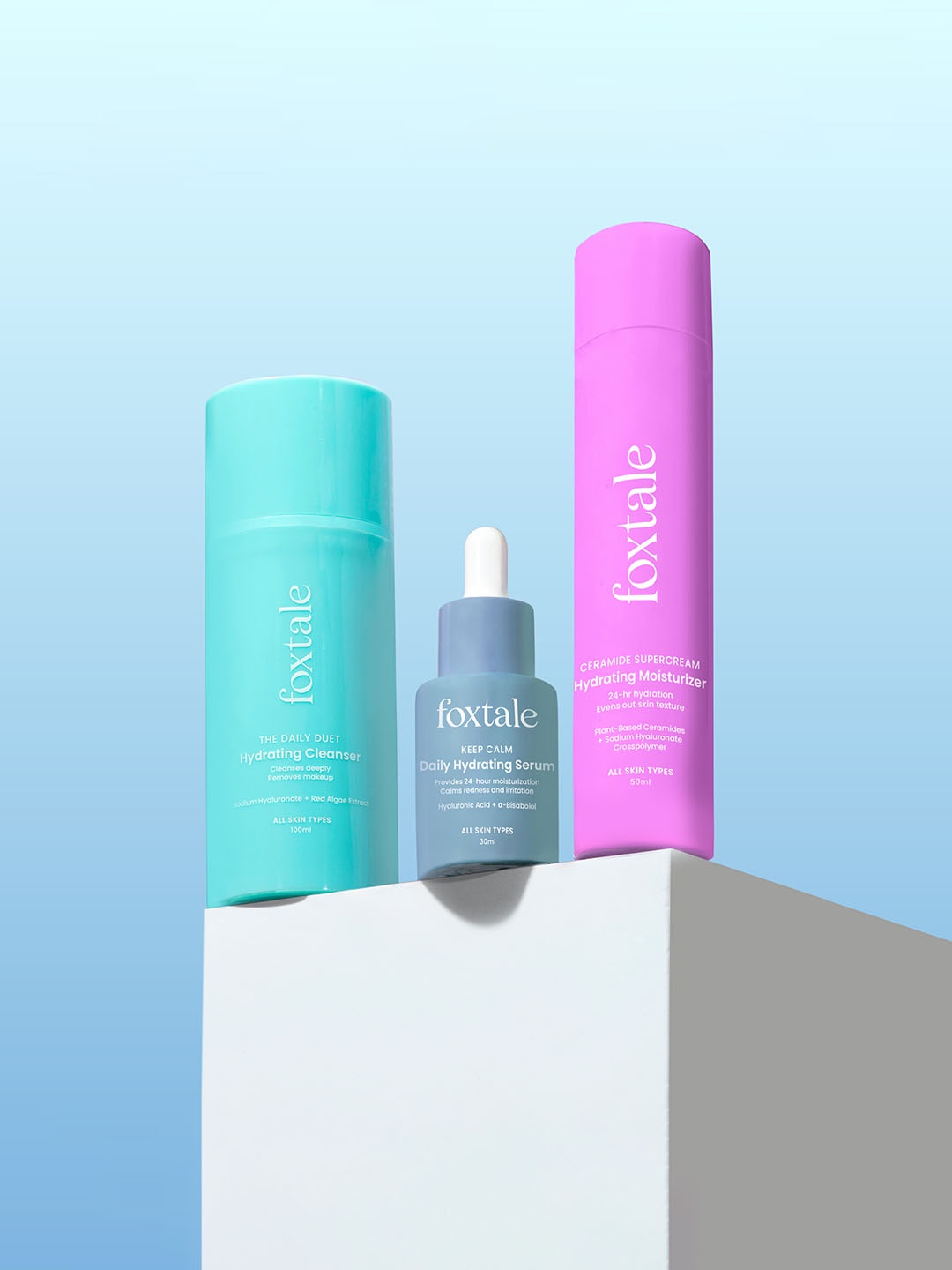 FoxTale Skin Pumping Trio Face Wash 100ml + Hydration Serum 30ml + Moisturizer 50ml, Blue
FoxTale Skin Pumping Trio Face Wash 100ml + Hydration Serum 30ml + Moisturizer 50ml, Blue