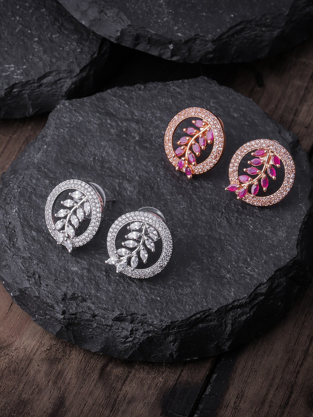 Brandsoon Pack Of 2 Pink & White Rose Gold-Plated AD-Studded Circular Studs Earrings
Brandsoon Pack Of 2 Pink & White Rose Gold-Plated AD-Studded Circular Studs Earrings