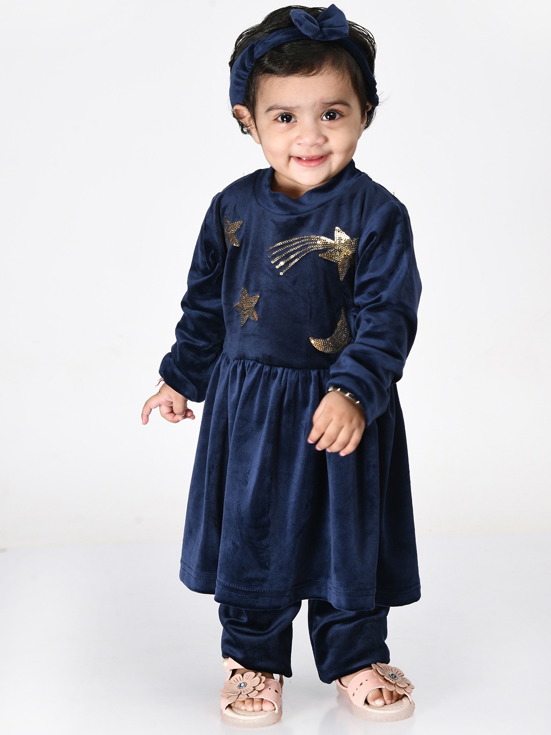Bella Moda Navy Blue Sequined Embellished Fit & Flare Pure Cotton Dress
Bella Moda Navy Blue Sequined Embellished Fit & Flare Pure Cotton Dress