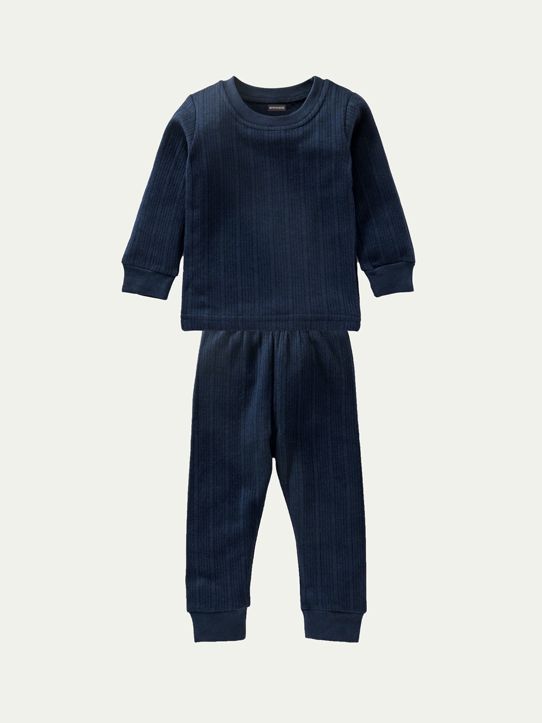 Aerowarm Kids Navy Blue Striped Thermal Set