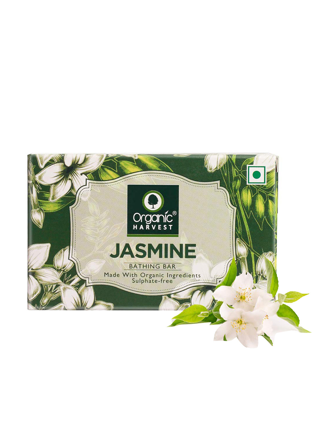 Organic Harvest Jasmine Bathing Bar, For Skin Moisturization, Ideal For All Skin Types, Green 
Organic Harvest Jasmine Bathing Bar, For Skin Moisturization, Ideal For All Skin Types, Green