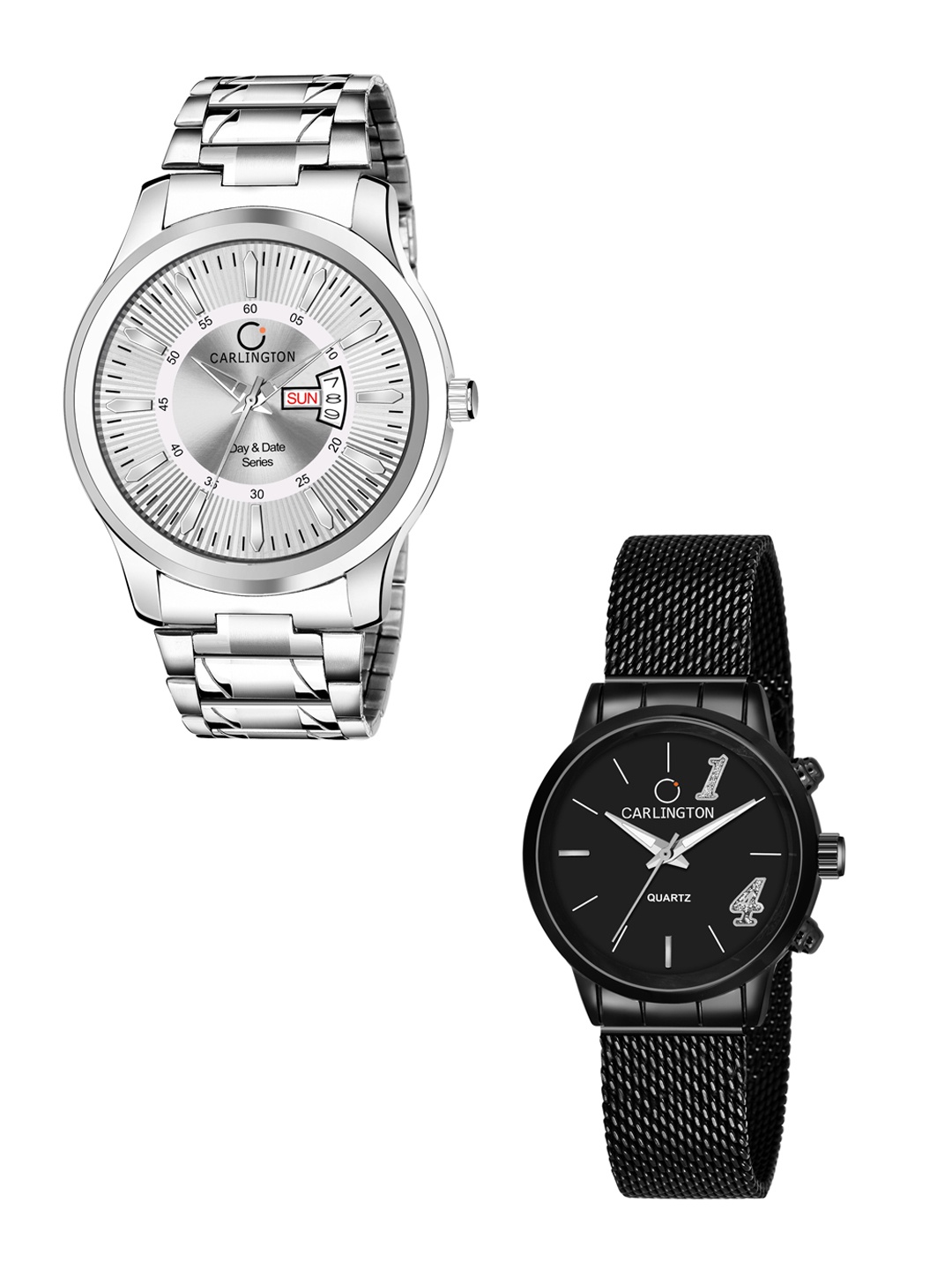 CARLINGTON Unisex Set of 2 Silver-Toned Dial & Silver Toned Straps Analogue Watch CT2012
CARLINGTON Unisex Set of 2 Silver-Toned Dial & Silver Toned Straps Analogue Watch CT2012