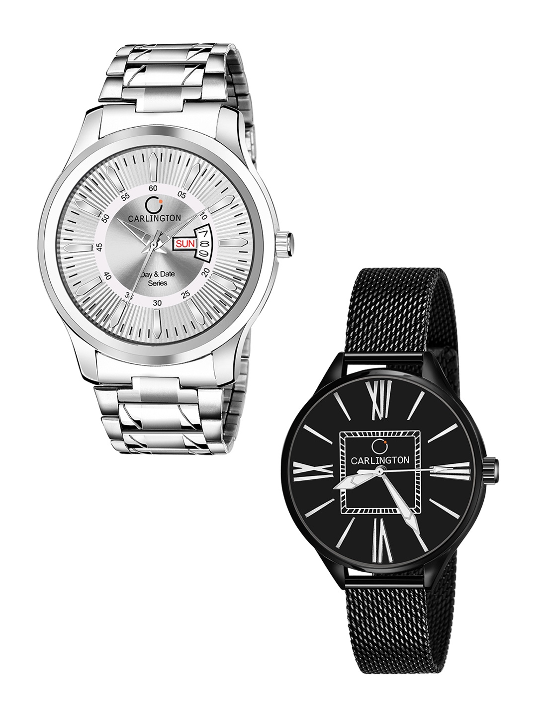 CARLINGTON Black Bracelet Style Analogue Watch Combo G01 Silver-CT2015 Black-Multicolor
CARLINGTON Black Bracelet Style Analogue Watch Combo G01 Silver-CT2015 Black-Multicolor