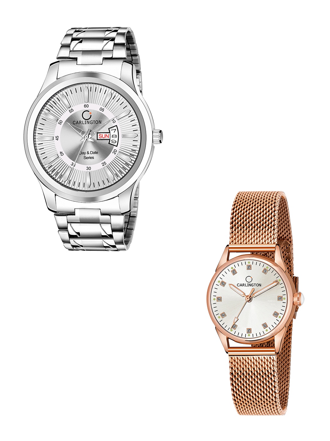 CARLINGTON Gold Set of 2 Analogue Watch Combo G01 Silver-CT2003 RoseWhite-Multicolor
CARLINGTON Gold Set of 2 Analogue Watch Combo G01 Silver-CT2003 RoseWhite-Multicolor