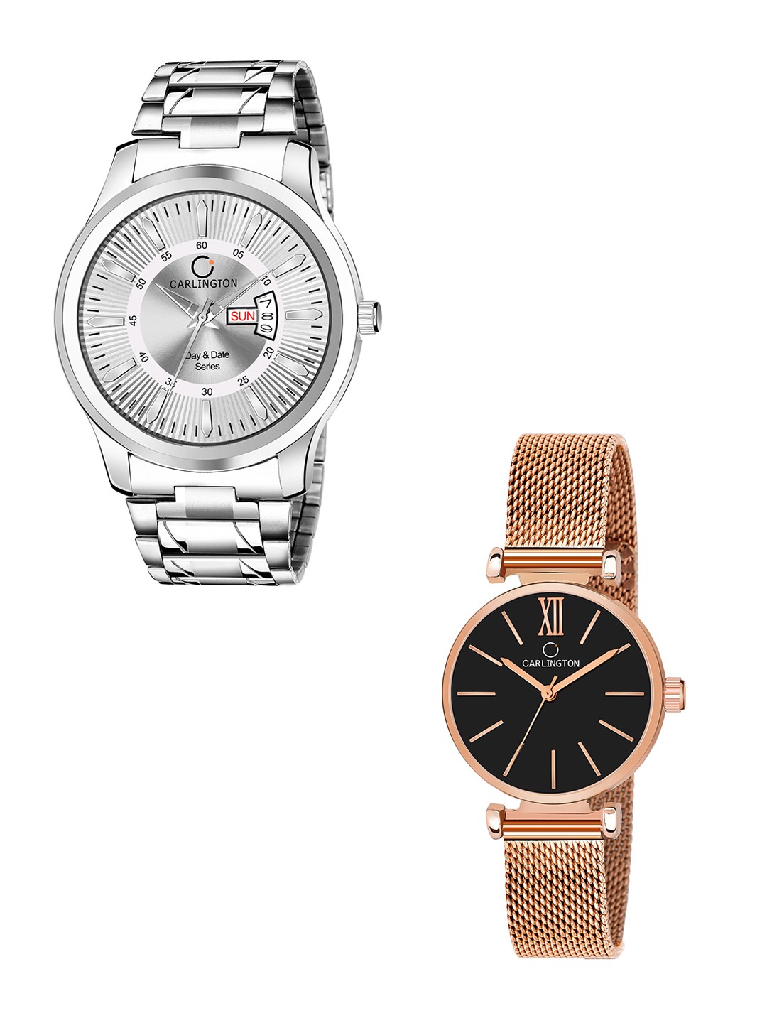 CARLINGTON Gold Set of 2 Analogue Watch Combo G01 Silver-CT2016 RoseBlack-Multicolor
CARLINGTON Gold Set of 2 Analogue Watch Combo G01 Silver-CT2016 RoseBlack-Multicolor