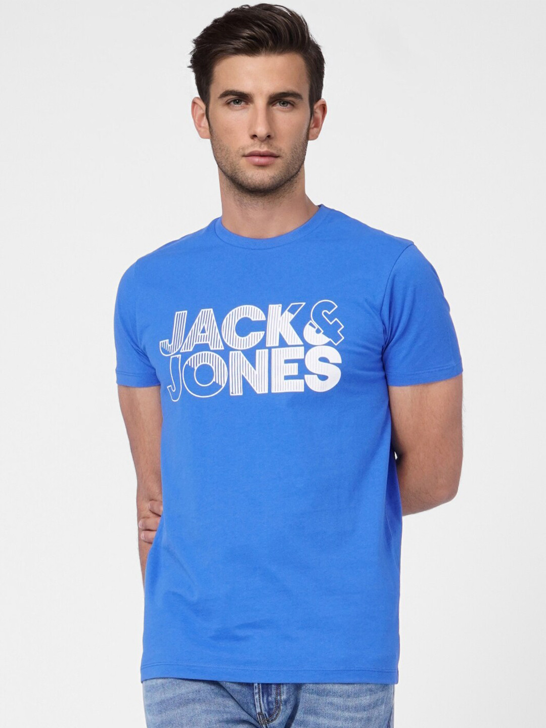 Jack & Jones Men Blue Typography Printed Slim Fit Cotton T-shirt
Jack & Jones Men Blue Typography Printed Slim Fit Cotton T-shirt