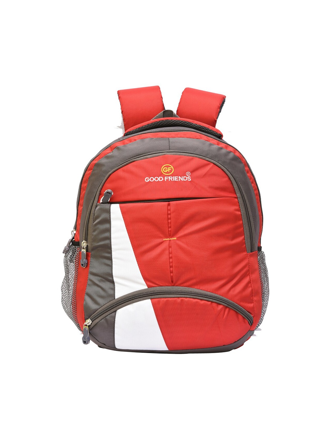 GOOD FRIENDS Unisex Red Brand Logo Embroidered Light Weight Waterproof Laptop Backpack