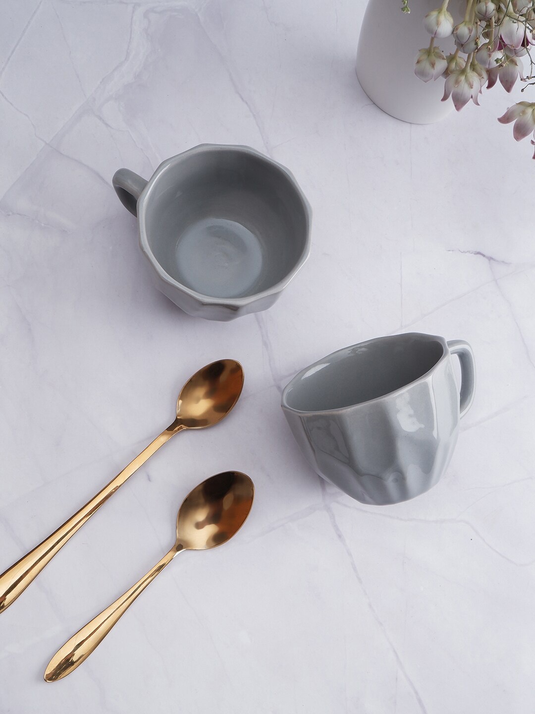 THE WHITE INK DECOR Grey Set of 2 Dishwasher & Microwave safe Ceramic Mugs 250ml each
THE WHITE INK DECOR Grey Set of 2 Dishwasher & Microwave safe Ceramic Mugs 250ml each