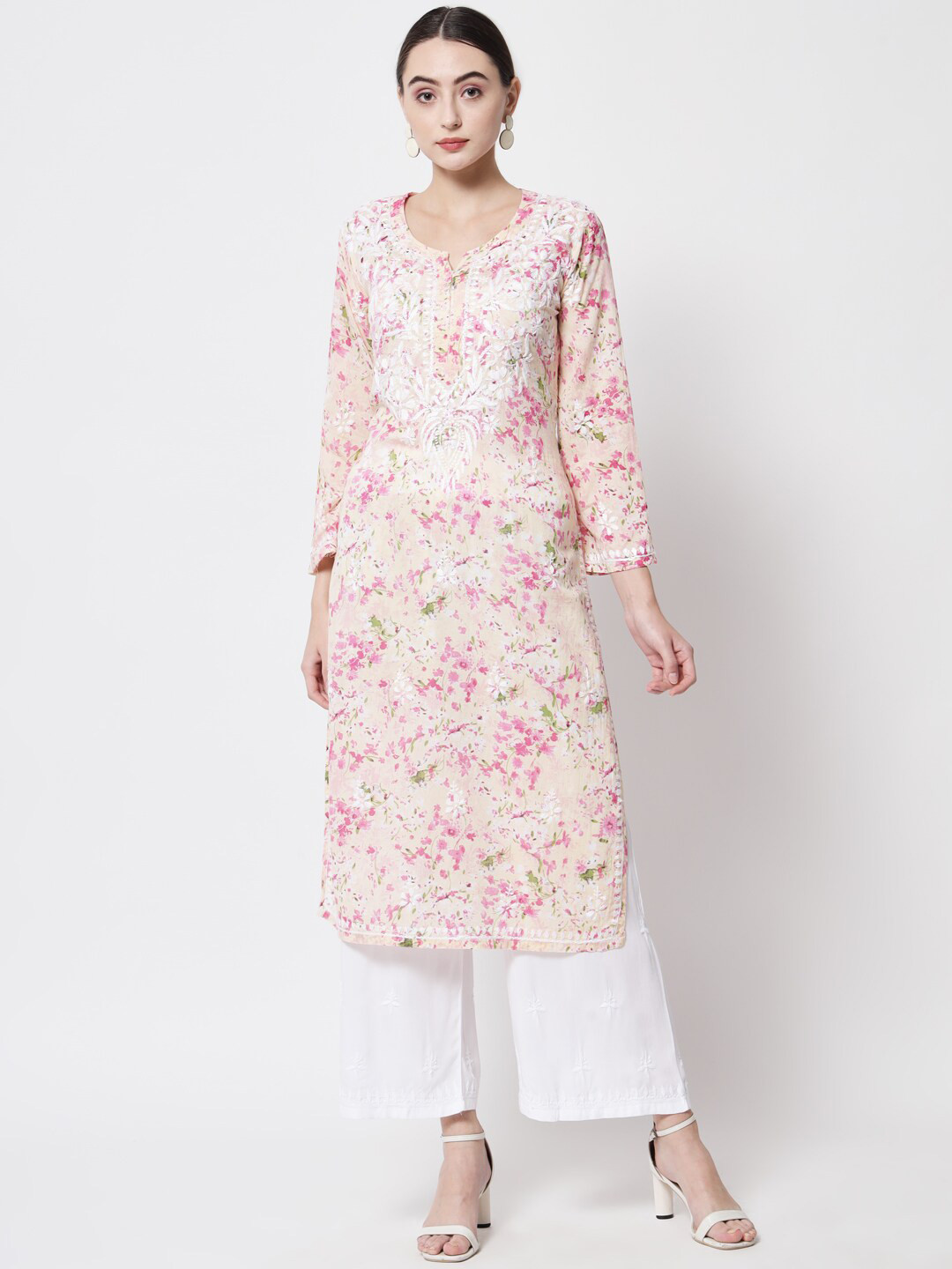 PARAMOUNT CHIKAN Women Multicoloured Chikankari Hand Embroidered Cotton Straight kurta, Beige
PARAMOUNT CHIKAN Women Multicoloured Chikankari Hand Embroidered Cotton Straight kurta, Beige