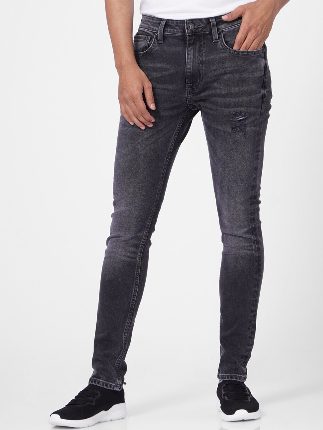Jack & Jones Men Black Skinny Fit Mildly Distressed Light Fade Stretchable Jeans 
Jack & Jones Men Black Skinny Fit Mildly Distressed Light Fade Stretchable Jeans