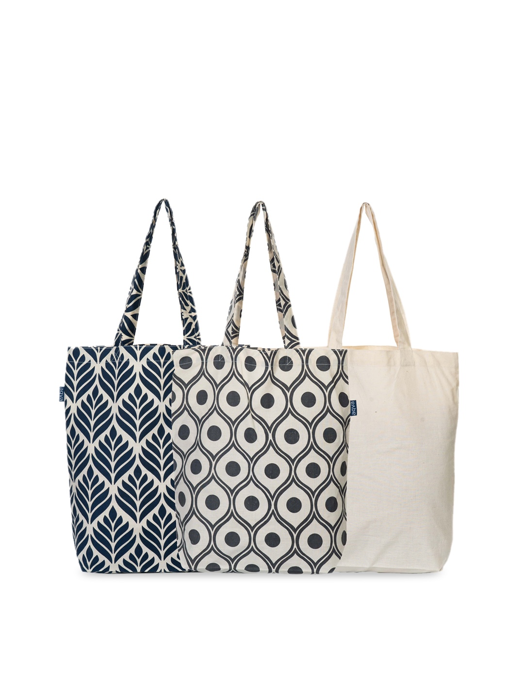 AQVA Off Set Of 3 White & Grey Cotton Geometric Printed Shopper Tote Bag, Off white
AQVA Off Set Of 3 White & Grey Cotton Geometric Printed Shopper Tote Bag, Off white