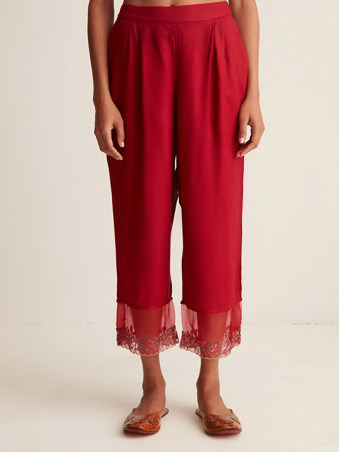 Ancestry Women Pink Solid Cropped Palazzo 
Ancestry Women Pink Solid Cropped Palazzo