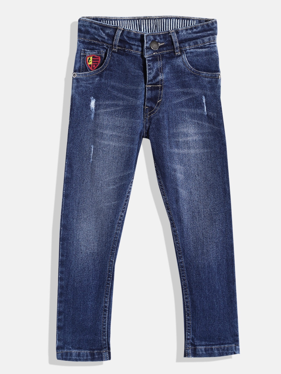 HERE&NOW Boys Pure Cotton Slim Fit Mildly Distressed Light Fade Jeans, Navy blue
HERE&NOW Boys Pure Cotton Slim Fit Mildly Distressed Light Fade Jeans, Navy blue