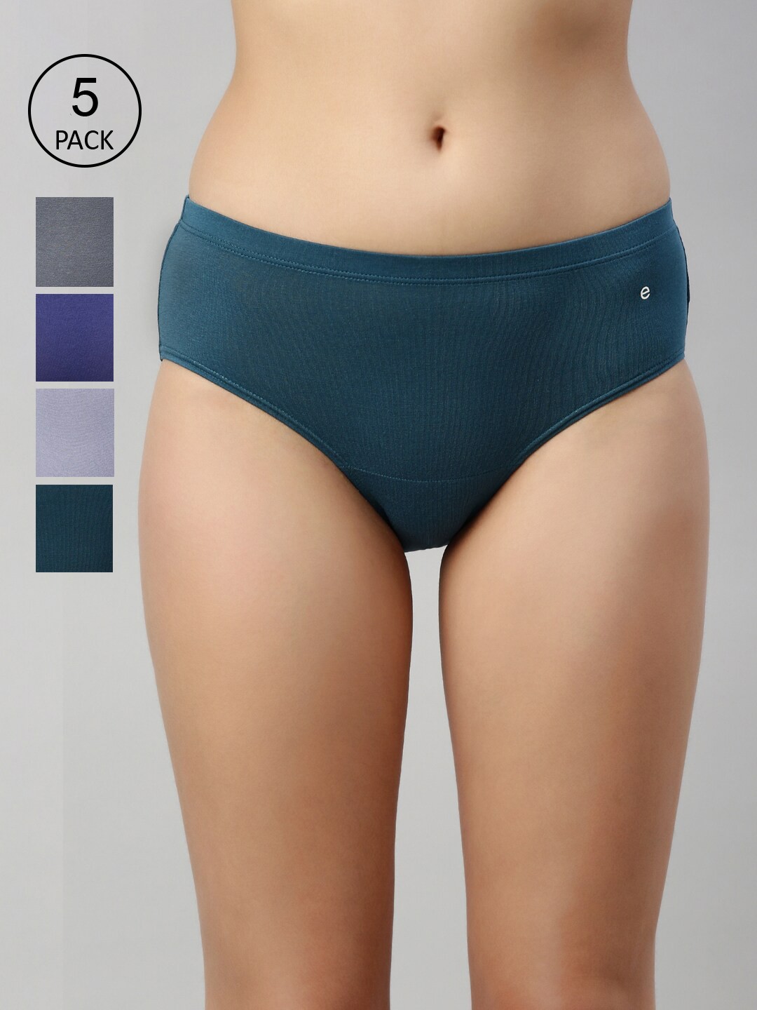 Enamor Women Pack Of 5 Antimicrobial and Stain Release Finish Cotton Hipster Briefs, Green
Enamor Women Pack Of 5 Antimicrobial and Stain Release Finish Cotton Hipster Briefs, Green