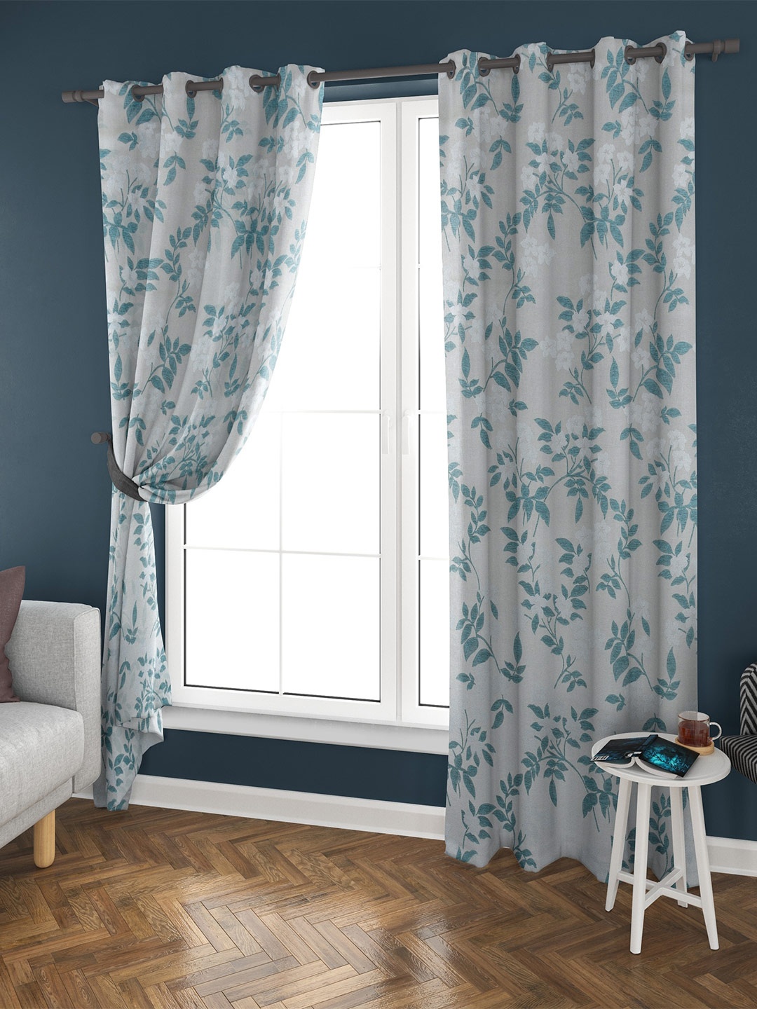 Athome by Nilkamal Grace Jacquard Set Of 2 Floral Black Out Long Door Curtain, White
Athome by Nilkamal Grace Jacquard Set Of 2 Floral Black Out Long Door Curtain, White
