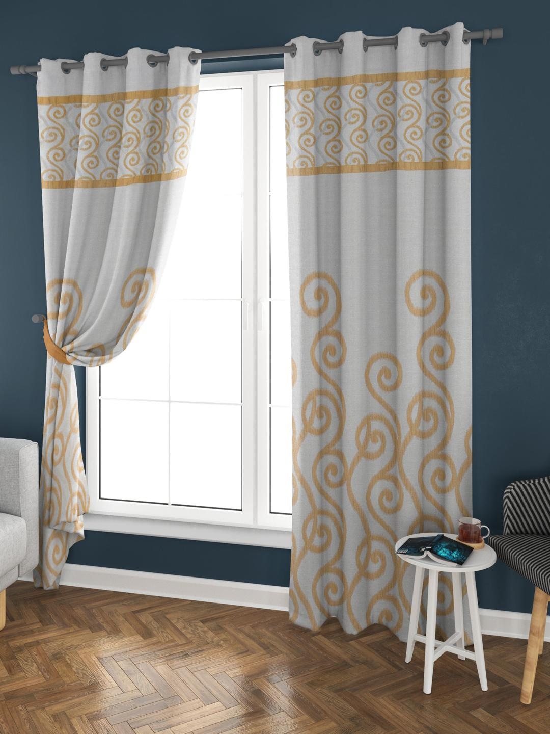 Athome by Nilkamal Mustard & White Set of 2 Ethnic Motifs Black Out Long Door Curtain
Athome by Nilkamal Mustard & White Set of 2 Ethnic Motifs Black Out Long Door Curtain