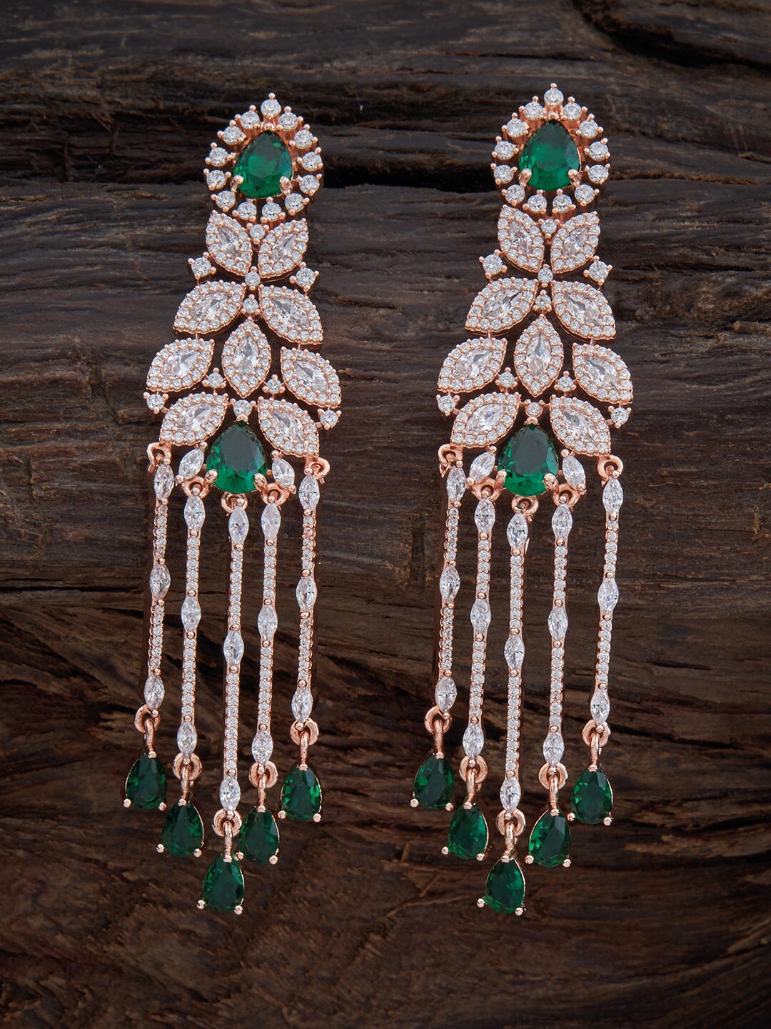 Kushal's Fashion Jewellery Rose Gold-Toned CZ Studded Rose Gold-Plated Drop Earrings
Kushal's Fashion Jewellery Rose Gold-Toned CZ Studded Rose Gold-Plated Drop Earrings