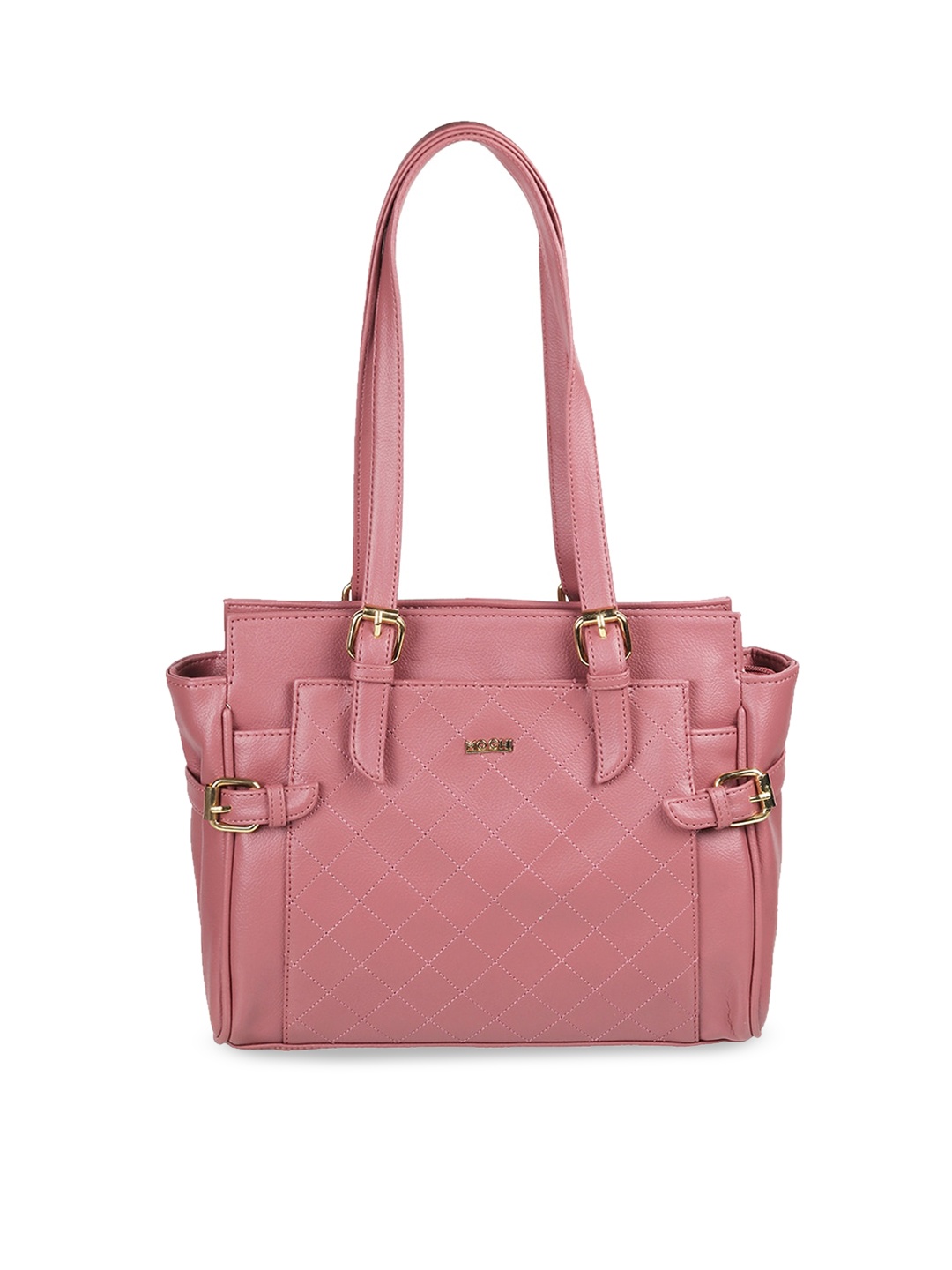 Mochi Peach Structured Shoulder Bag